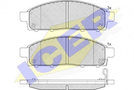 Комплект гальмівних колодок (дискових) ICER 181784 (фото 1)