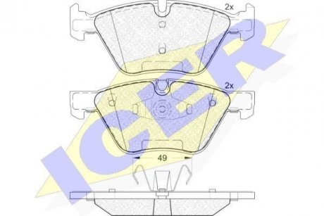Комплект гальмівних колодок (дискових) ICER 181795 (фото 1)