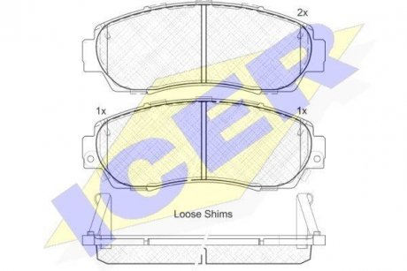 Комплект гальмівних колодок (дискових) ICER 181811 (фото 1)