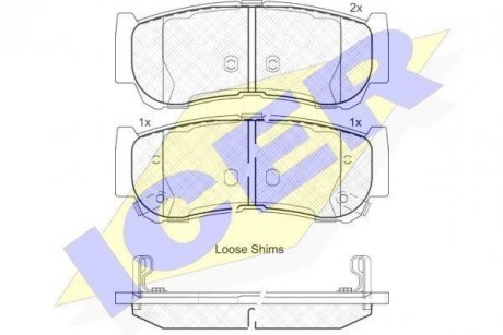 Комплект гальмівних колодок (дискових) ICER 181829 (фото 1)