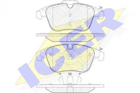 Комплект гальмівних колодок (дискових) ICER 181886 (фото 1)