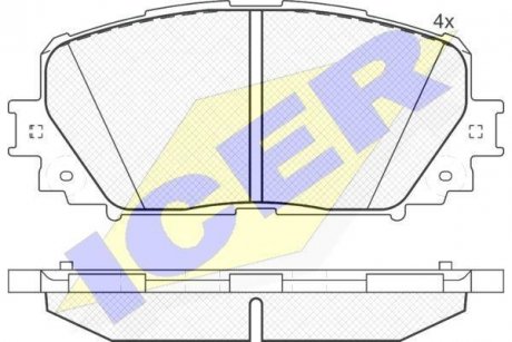 Комплект гальмівних колодок (дискових) ICER 181898