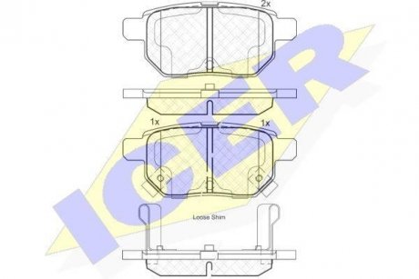 Комплект гальмівних колодок (дискових) ICER 181899