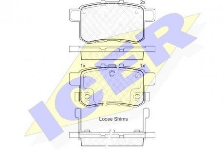 Комплект гальмівних колодок (дискових) ICER 181907 (фото 1)