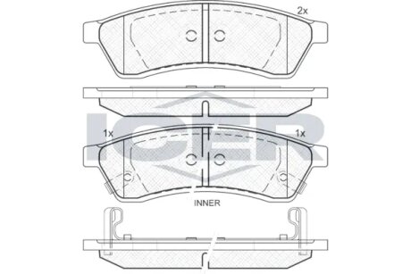 Комплект гальмівних колодок (дискових) ICER 181930