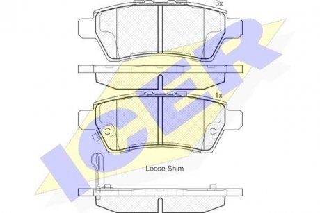 Комплект гальмівних колодок (дискових) ICER 181934 (фото 1)