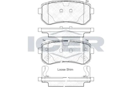 Комплект гальмівних колодок (дискових) ICER 181948