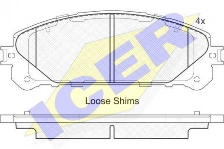 Комплект гальмівних колодок (дискових) ICER 181982