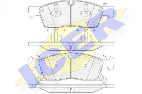 Комплект гальмівних колодок (дискових) ICER 181988 (фото 1)