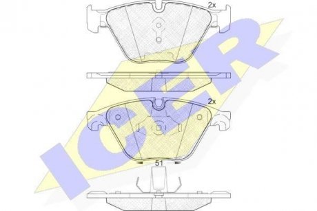 Комплект гальмівних колодок (дискових) ICER 181998 (фото 1)