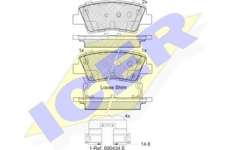 Комплект гальмівних колодок (дискових) ICER 182036-203 (фото 1)