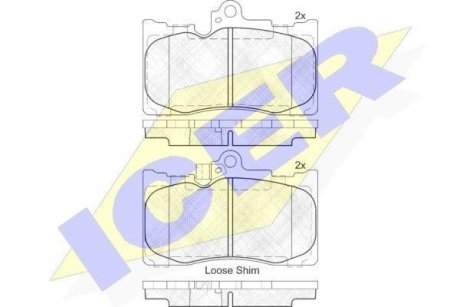Комплект гальмівних колодок (дискових) ICER 182059 (фото 1)