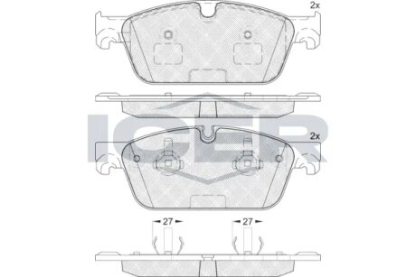 Комплект гальмівних колодок (дискових) ICER 182105