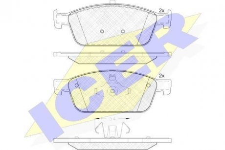 Комплект гальмівних колодок (дискових) ICER 182134
