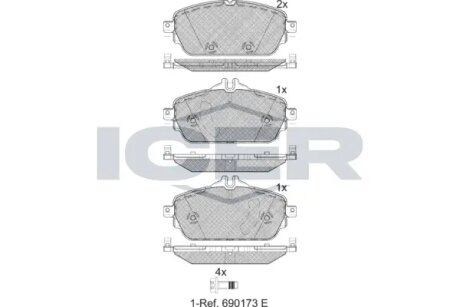 Комплект гальмівних колодок (дискових) ICER 182212