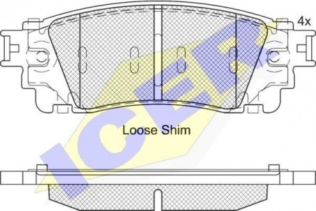 Комплект гальмівних колодок (дискових) ICER 182241