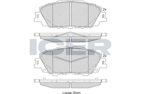 Комплект гальмівних колодок (дискових) ICER 182387