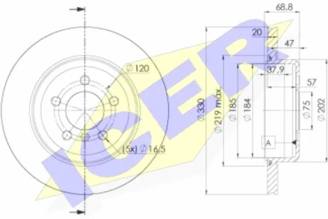Диск гальмівний ICER 78BD3558-2