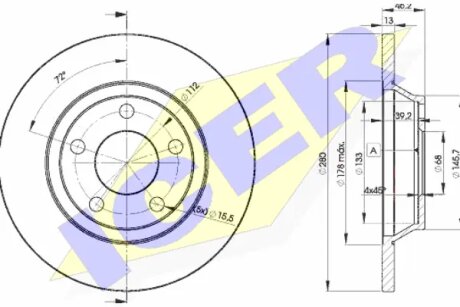 Диск гальмівний ICER 78BD4064-2