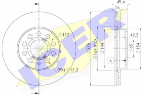 Диск гальмівний ICER 78BD6095-2