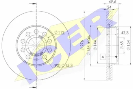 Диск гальмівний ICER 78BD6095-2