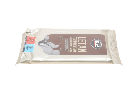 Вологі серветки для очищення шкіряної оббивки/ LETAN LEATHER CLEANER & CONDITIONNER WIPES K2 K210