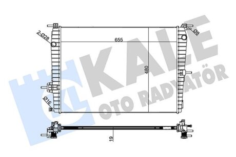 Радиатор охлаждения двигателя (паяный) Renault Fluence, Megane III, Scenic III (Kale oto radyator 220600