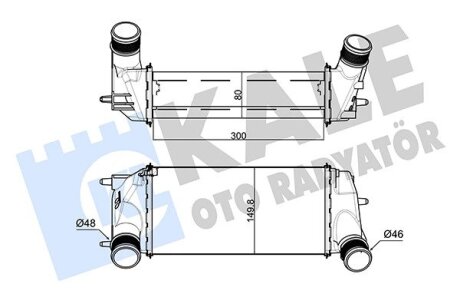 Интеркулер Ford Fiesta VII (08-), B-Max (12-), EcoSport (12-) МКПП 1.0 EcoBoost Kale oto radyator 309100