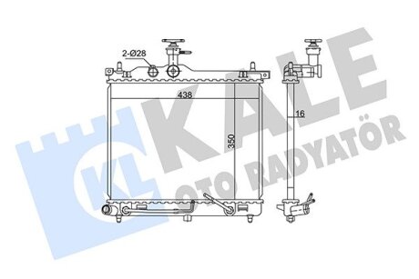 Радіатор охолодження двигуна (паяний) Hyundai i10 (07-) 1.1i Kale oto radyator 341970