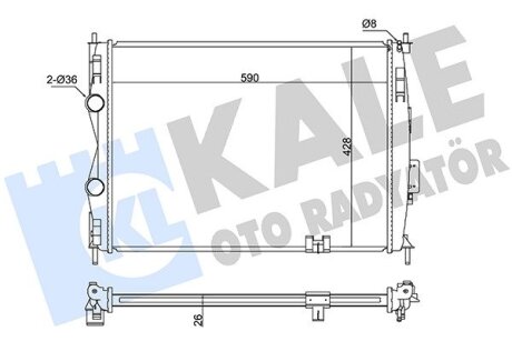 Радиатор охлаждения двигателя (паяный) Nissan Qashqai (06-) 2.0i MCVT K Kale oto radyator 342055
