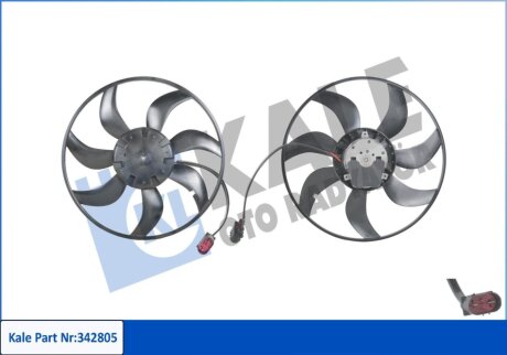 Вентилятор охолодження радіатора Audi A3 (12-), Q2 (17-)/Seat Leon (13-)/Skoda Octavia (13-)/VW Golf (13-) 1.2 Tsi, 1.6 Tdi Kale oto radyator 342805
