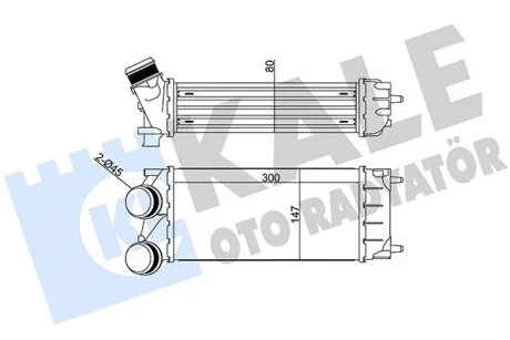 Інтеркулер Citroen Berlingo (08-), C4 (04-)/Peugeot Partner (08-), 308 (07-), 3008 (09-), 5008 (09-) 1.2THp, 1.6HDi  KALE OTO RADYATOR Kale oto radyator 344870