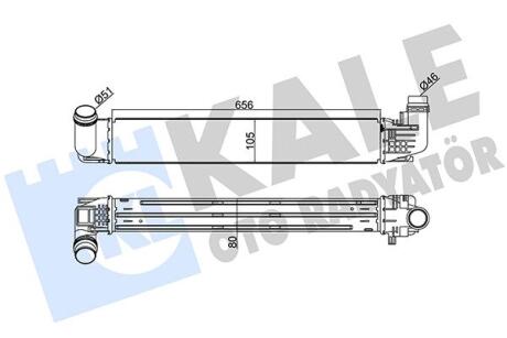 Інтеркулер (656x105x80) Renault Duster (10-) 1.5 dCi Kale oto radyator 345090