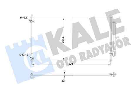 Радіатор кондиціонера Honda Accord IX (12-) 2.4 iVTEC, 3.5 iVTEC Kale oto radyator 345405