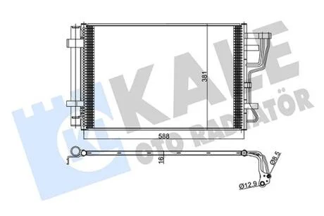 Радіатор кондиціонера Hyundai Elantra, i30/KIA Ceed (568X381X16) (06-12) 1.4, 1.6, 2.0 CVVT  KALE OTO RADYATOR Kale oto radyator 345455