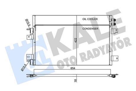 Радіатор кондиціонера Chrysler Sebring, Dodge Avenger, Jeep Compass Kale oto radyator 345640