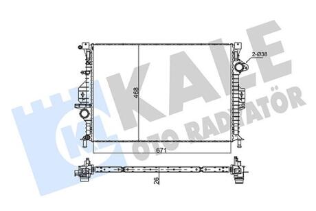 Радіатор охолодження двигуна (паяний) Ford Focus III (11-), Kuga (08-), Mondeo IV (07-)/Volvo S60 (10-), S80 (07-) Kale oto radyator 346120