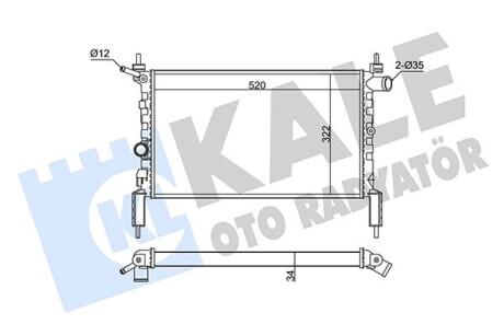 Радіатор охолодження двигуна Opel Astra F (92-) Kale oto radyator 346195