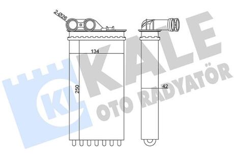 Радіатор отопителя Citroen C4 (04-)/Peugeot 307 (03-) Kale oto radyator 346280