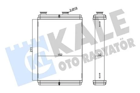 Радіатор отопителя Fiat Doblo (01-), Punto (00-) Kale oto radyator 346365