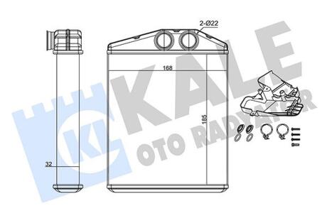 Радіатор отопителя Opel Vectra C (02-) Kale oto radyator 346385