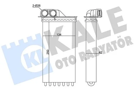 Радиатор отопителя Citroen C2 (04-), C3 (02-)/Peugeot 1007 (05-) KALE O Kale oto radyator 346440