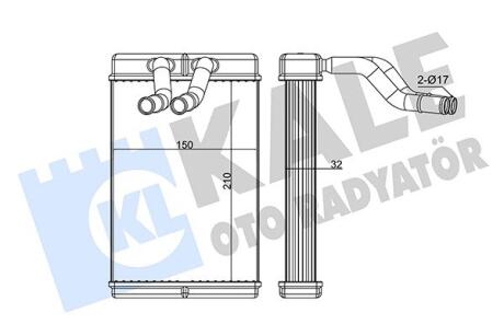 Радіатор отопителя Hyundai H-1 (98-) Kale oto radyator 346550