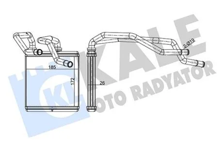 Радіатор отопителя Nissan Qashqai, X-Trail (07-) Kale oto radyator 346650