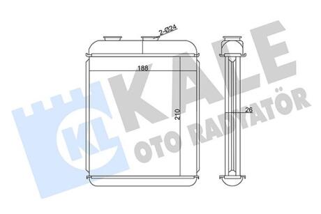 Радіатор отопителя Opel Astra G, H (98), Zafira A, B (99) (ver. Delphi) Kale oto radyator 346680