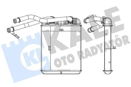 Радіатор отопителя Audi Q7 (06-)/VW Touareg (03-), Amarok (10-)/Porsche Cayenne (03-)  KALE OTO RADYATOR Kale oto radyator 346740