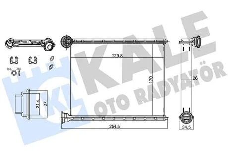 Радиатор отопителя Citroen C3 KALE OTO RADYATOR Kale oto radyator 347120