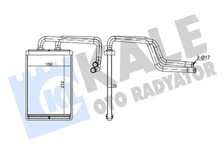 Радіатор отопителя Hyundai Elantra (00-), Coupe (02-) Kale oto radyator 347140