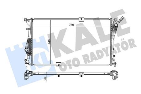 Радіатор охолодження двигуна (паяний) Renault Trafic II/Opel Vivaro/Nissan Primastar (06-) 2.0 DCi Kale oto radyator 347250