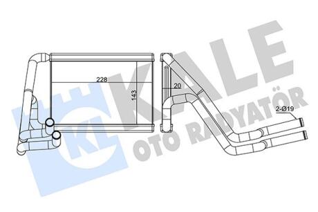 Радіатор отопителя Hyundai Tucson, iX35 (10-)/KIA Sportage (10-) Kale oto radyator 347340